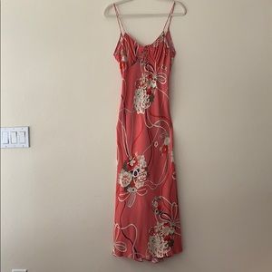 Zara Floral Maxi Dress With Scoop Back
